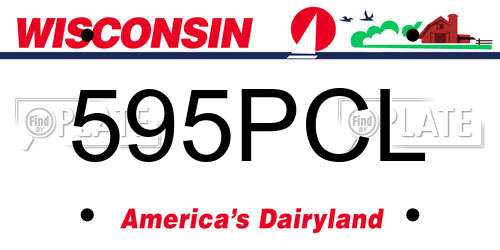 595PCL Wisconsin License Plate