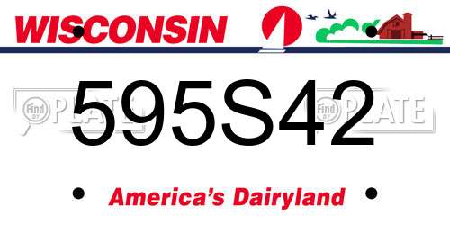 595S42 Wisconsin License Plate