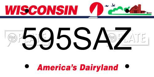 595SAZ Wisconsin License Plate