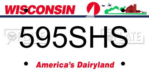 595SHS Wisconsin License Plate