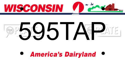 595TAP Wisconsin License Plate