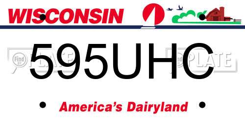 595UHC Wisconsin License Plate