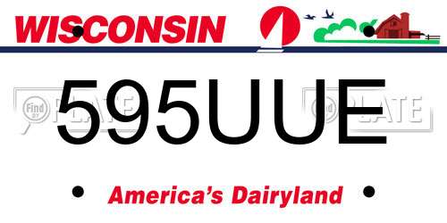 595UUE Wisconsin License Plate