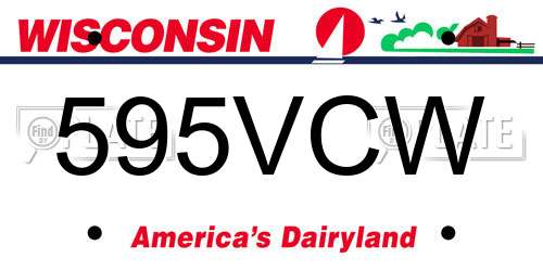 595VCW Wisconsin License Plate