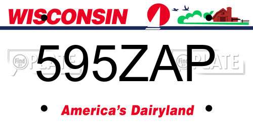 595ZAP Wisconsin License Plate