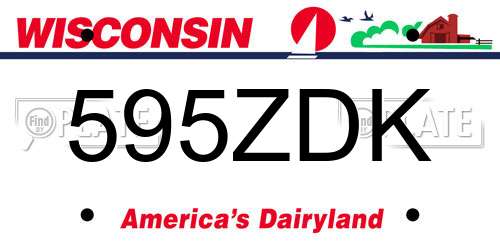 595ZDK Wisconsin License Plate