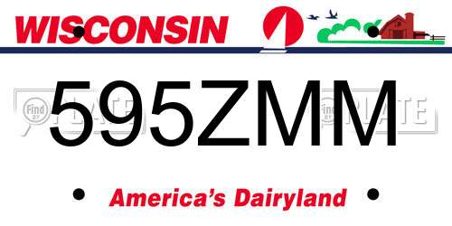 595ZMM Wisconsin License Plate