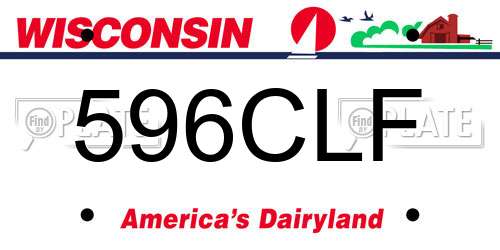 596CLF Wisconsin License Plate