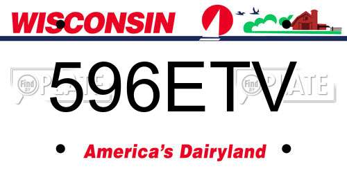 596ETV Wisconsin License Plate
