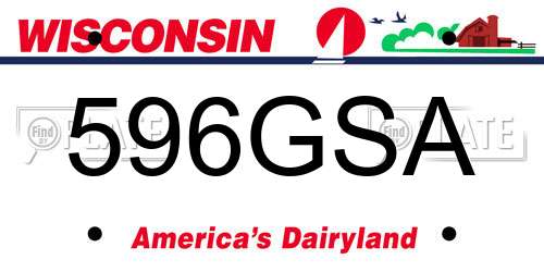 596GSA Wisconsin License Plate