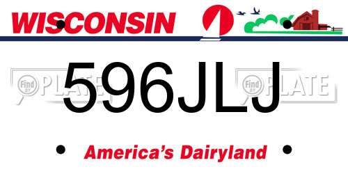 596JLJ Wisconsin License Plate