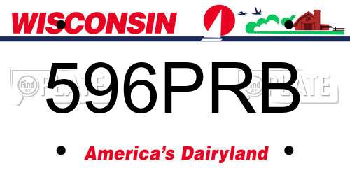 596PRB Wisconsin License Plate