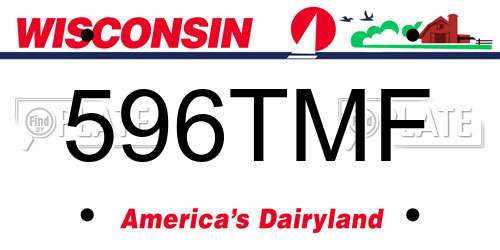 596TMF Wisconsin License Plate