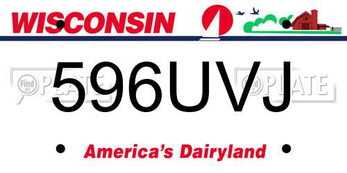 596UVJ Wisconsin License Plate
