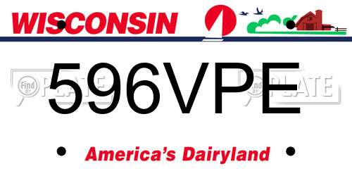 596VPE Wisconsin License Plate