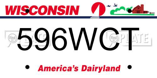 596WCT Wisconsin License Plate