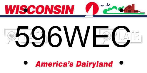 596WEC Wisconsin License Plate