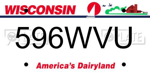 596WVU Wisconsin License Plate