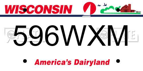 596WXM Wisconsin License Plate