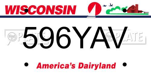 596YAV Wisconsin License Plate