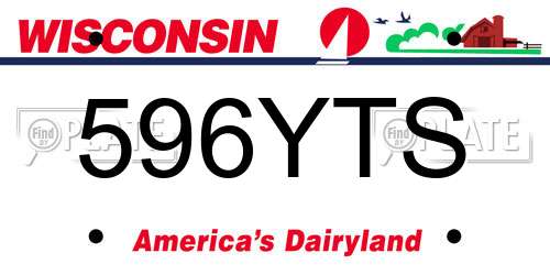 596YTS Wisconsin License Plate