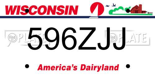 596ZJJ Wisconsin License Plate