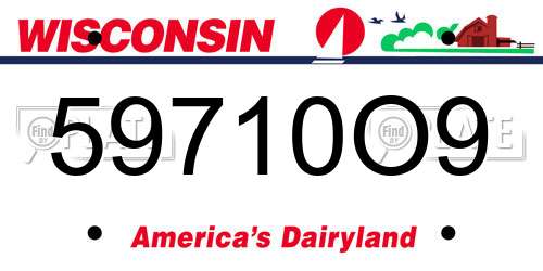 59710O9 Wisconsin License Plate