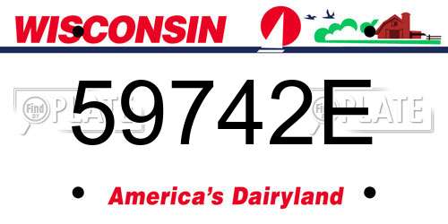 59742E Wisconsin License Plate