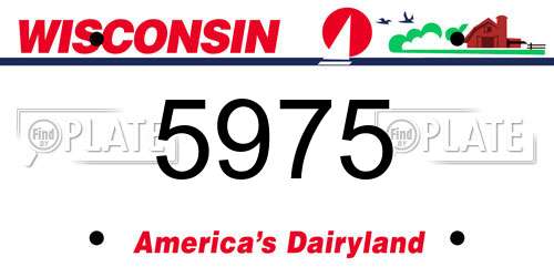 5975 Wisconsin License Plate