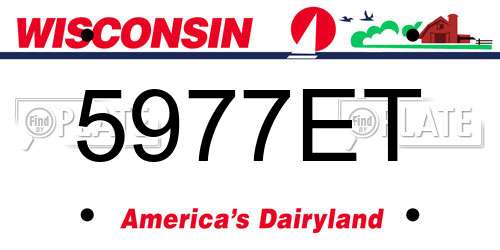 5977ET Wisconsin License Plate