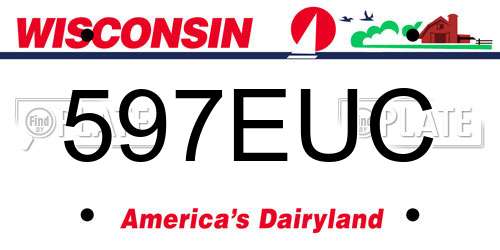 597EUC Wisconsin License Plate