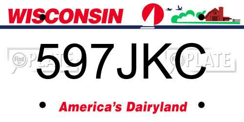 597JKC Wisconsin License Plate