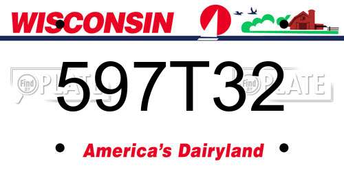 597T32 Wisconsin License Plate