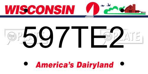 597TE2 Wisconsin License Plate