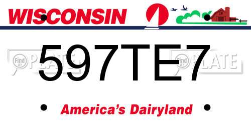 597TE7 Wisconsin License Plate