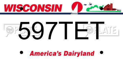 597TET Wisconsin License Plate