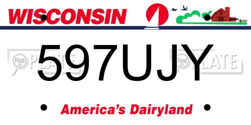 597UJY Wisconsin License Plate