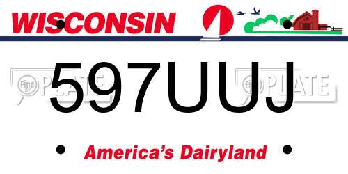 597UUJ Wisconsin License Plate