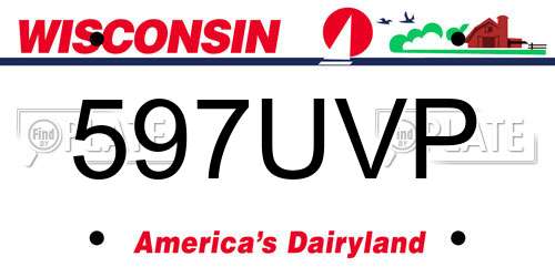 597UVP Wisconsin License Plate