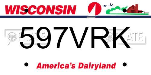 597VRK Wisconsin License Plate