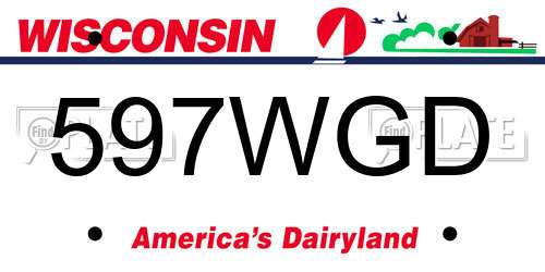 597WGD Wisconsin License Plate
