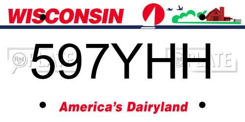 597YHH Wisconsin License Plate