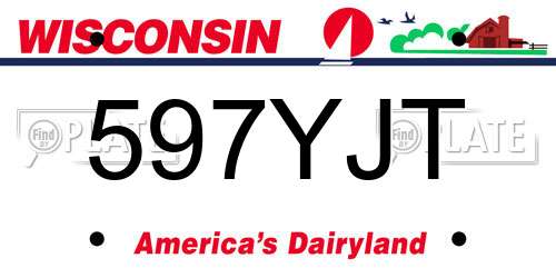 597YJT Wisconsin License Plate