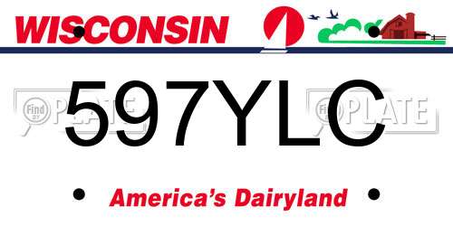 597YLC Wisconsin License Plate