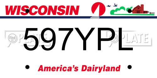 597YPL Wisconsin License Plate