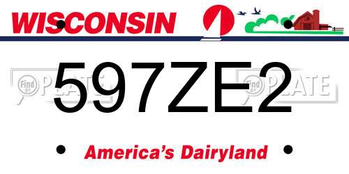 597ZE2 Wisconsin License Plate