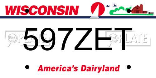 597ZET Wisconsin License Plate
