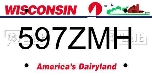 597ZMH Wisconsin License Plate