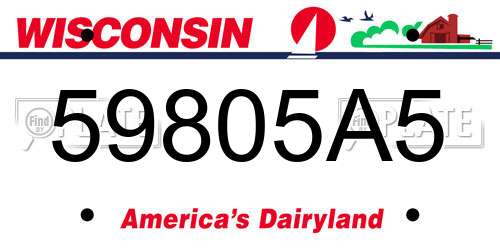 59805A5 Wisconsin License Plate