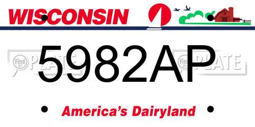 5982AP Wisconsin License Plate